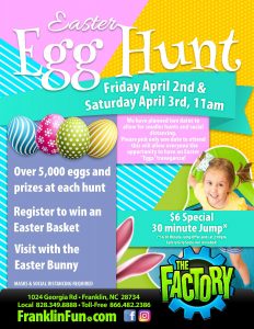 Easter Egg Hunt at The Factory Franklin NC